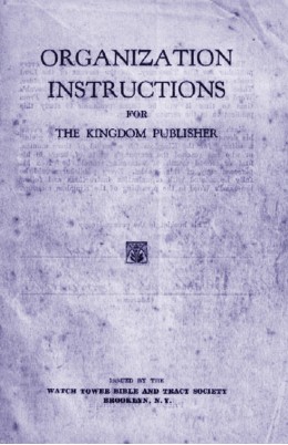 Organization instructions for the kingdom publisher